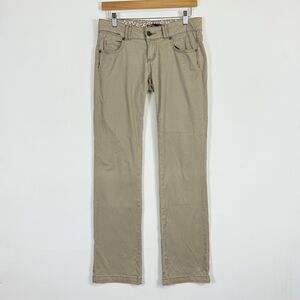 Prana Tan Beige Heavy Stitch Slim Fit Straight Leg 8" Rise Pants Women's‎ 2